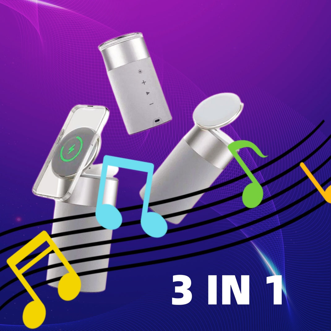 🔋 3-in-1 Multi-Function iPhone & AirPods Wireless Charger Speaker Lamp